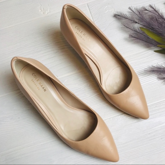 Cole Haan Shoes - Cole Haan Nude Kitten Heel Pumps